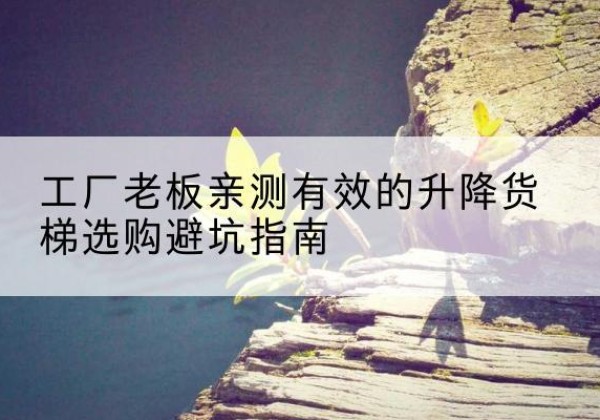 青山升降货梯怎么选-工厂老板亲测有效的升降货梯选购避坑指南